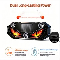 Lumière de décoration de fenêtre triangulaire sans fil à LED solaire pour voiture, effet œil de démon, sans câblage