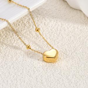 Commercio all'ingrosso 18K Trendy collana cuore amore <span class=keywords><strong>femminile</strong></span> Joyas Acero inossidabile catena collari disegni gioielli di moda per le donne - Product Image 1