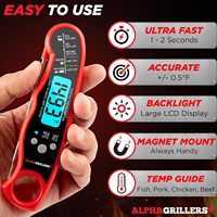 Thermomètre à viande numérique-Sonde de thermomètre alimentaire à lecture instantanée Gadget de cuisine Accessoire essentiel pour barbecue Cadeau pour barbecue