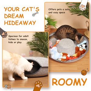 Nobleza removibile con cerniera Tunnel per gatti al coperto Cat House con comodo letto mobili per animali domestici per gatti - Product Image 3