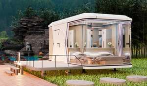 บ้านแคปซูลอวกาศแก้วพาโนรามาส่งตรงจากโรงงาน | การควบคุมอุณหภูมิอัจฉริยะ + ห้องน้ำส่วนตัว | เกรด12กันลม - Product Image 3