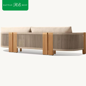 Divano da Esterno <span class=keywords><strong>in</strong></span> <span class=keywords><strong>Legno</strong></span> Teak Moderno Resistente alle Intemperie <span class=keywords><strong>per</strong></span> Villa di Lusso, Cortile, Giardino e Terrazza - Product Image 5