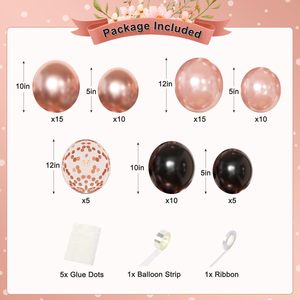<span class=keywords><strong>Kit</strong></span> d'arche de ballons en papier métallisé or rose avec lettres « Happy Birthday » noires de 16 pouces pour fête d'<span class=keywords><strong>anniversaire</strong></span> de <span class=keywords><strong>fille</strong></span> - Product Image 5