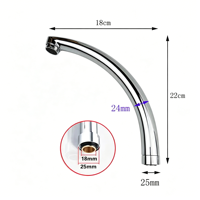 Tuyau coudé de sortie pour robinet de cuisine, filetage 23/25 mm avec écrou, tube d'extension coudé en S, pièces de réparation