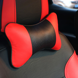 Coussin de soutien pour le cou de siège de voiture, rouge et noir, perforé, ventilé, fermeté moyenne, utilisation quatre saisons - Product Image 1