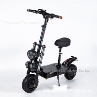 Trottinette électrique à double moteur de 11 pouces, haute puissance 60V6000W, IP65, en alliage d'aluminium, pliable, à grande vitesse, véhicule à deux roues, contrôle par application
