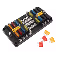 Boîtier de distribution de puissance 16 voies avec double batterie, bloc de fusibles à lame, 2 circuits séparés, barre omnibus positive et négative pour voiture, camping-car, marine