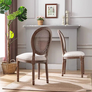 Silla <span class=keywords><strong>de</strong></span> Comedor Moderna <span class=keywords><strong>de</strong></span> Estilo Provincial Francés, <span class=keywords><strong>de</strong></span> Madera con Respaldo <span class=keywords><strong>de</strong></span> Mimbre, para Eventos <span class=keywords><strong>de</strong></span> Hotel y Bodas - Product Image 5