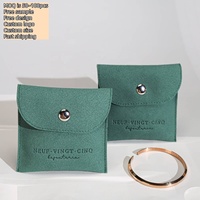 Pochette à bijoux en microfibre personnalisée avec logo imprimé, petite pochette pour boucles d'oreilles, anneaux, bijoux, pochette cadeau, rangement en microfibre