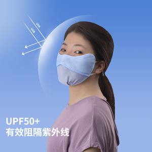 Velo de protección solar de verano, tela de seda helada, cuerda elástica ajustable, apertura invisible, máscara facial para mujer, protección UV, azul, rosa, gris - Product Image 3