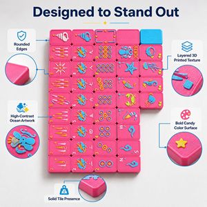 Set di Mahjong Americano con 160 Tessere, Motivo Creature Marine Stampato in 3D, in PLA Solido, Gioco da Tavolo per Famiglie - Product Image 1