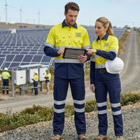 Vêtements de travail industriels de sécurité haute visibilité réfléchissants, uniforme de chantier, manches longues, coton polyester, jaune, personnel, hommes, logo personnalisé