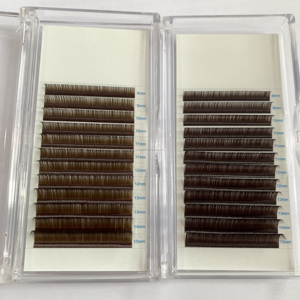 Forniture per ciglia coreane vassoi per ciglia Private Label marrone scuro marrone chiaro <span class=keywords><strong>Volume</strong></span> ciglia 0.03 0.05 0.07mm - Product Image 4