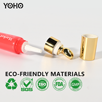 Tubes cosmétiques PCR personnalisés à presser avec applicateur métallique pour emballage de gloss à lèvres recyclable