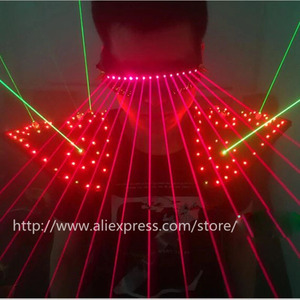 Armure lumineuse à Led rouge, 2 pièces, armure Laser verte, spectacle sur l'épaule et Laser rouge, lunettes de fête pour danseuse, DJ, vêtements de scène - Product Image 1