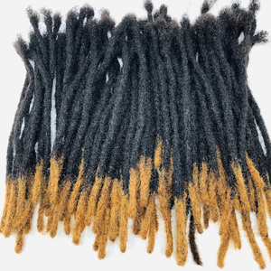 Serrure extensions de <span class=keywords><strong>cheveux</strong></span> humains 1bT27 fait à la main tressage style <span class=keywords><strong>afro</strong></span> crépus droite 10 pouces 0.6 cm dreadlocks pour les femmes noires - Product Image 2