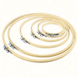 Embroidery Hoops <b>Ring</b> Plastic Cross Stitch Hoop Natural Bamboo Wreath Fan Stretch <b>Crafts</b> DIY Handmade Bamboo <b>Ring</b> - Product Image 1