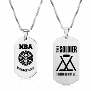 Collier personnalisé en métal pour chien, avec logo gravé, étiquette d'identification électroplaquée pour animaux de compagnie, en acier inoxydable, élégant, avec <span class=keywords><strong>chaîne</strong></span> - Product Image 2