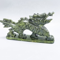 Cristaux Sculpture Artisanat Dragon Vert Xiuyu Jade Dragon Feng Shui Animal Statue