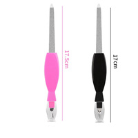 WELLFLYER Lime à ongles DSFO-010 à double tête en acier inoxydable avec fourche pour peaux mortes, kit d'élimination des callosités, coupe-ongles personnalisable
