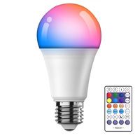 Nouvelle lampe de nuit intelligente LED WiFi moderne pour la maison, 9W, contrôle par PC, Google Assistant, Alexa, RGB multicolore, télécommande WiFi, E26 E27