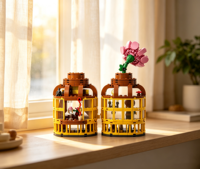 Mini Bar à Oiseaux en Briques de Construction – Kits DIY Personnalisables, Objets de Collection, Cadeaux, Décorations, Ornements Nouveauté, Jouets Éducatifs pour Enfants