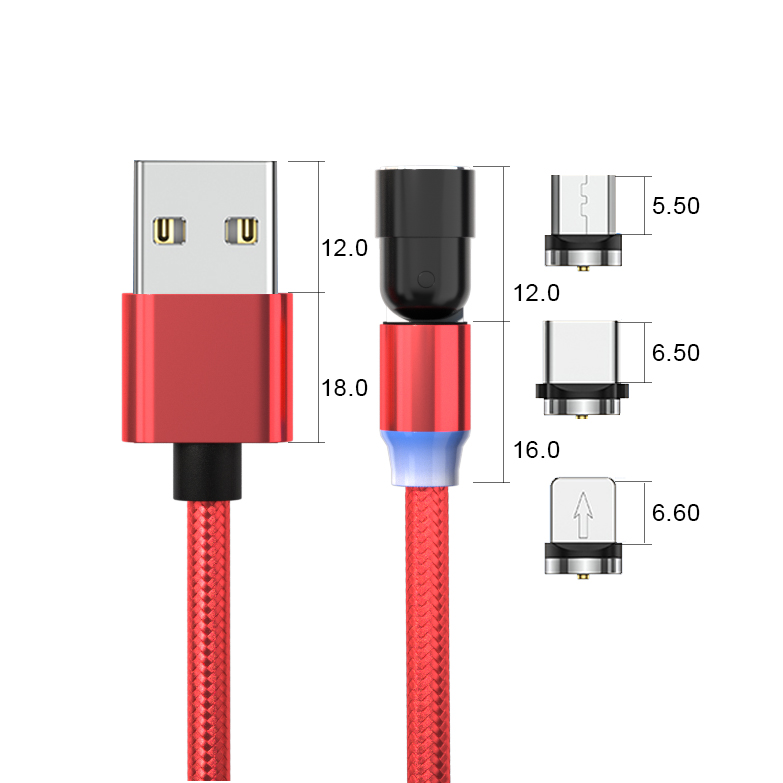 3в1 540 roating Магнитный кабель для iphone micro Быстрая зарядка Магнитный usb кабель зарядное устройство данных 1 м 2 м для мобильного телефона