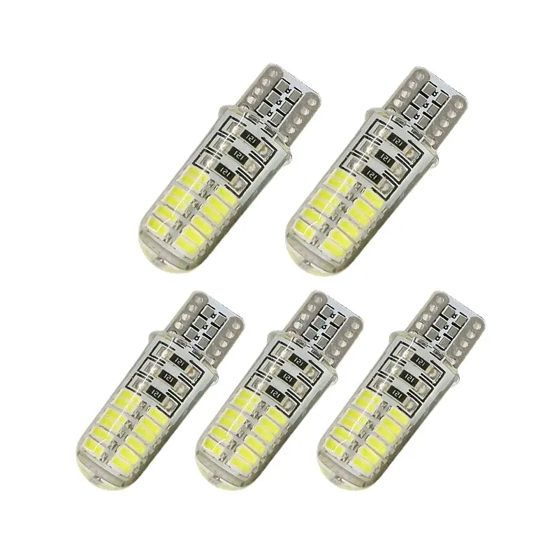 T10 Патрон 24 SMD силикагелевый Canbus Led 194 лампы 168 W5W 3014 чип Автомобильный широкий свет DC 12 В безотказный Автомобильный номерной знак лампа