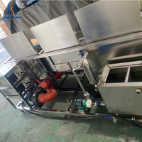 Nettoyeur à ultrasons industriel numérique électrique à trois cuves avec filtration en recirculation en acier inoxydable SUS316, capacité personnalisable