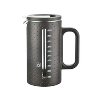 Cafetière à piston isolée à rayures avec cœur en verre résistant à la chaleur, portable, pour la maison, le bureau et les voyages