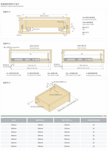 Nisko 3 lần mở rộng đầy đủ undermount ngăn kéo trượt đẩy mở giấu - Product Image 3