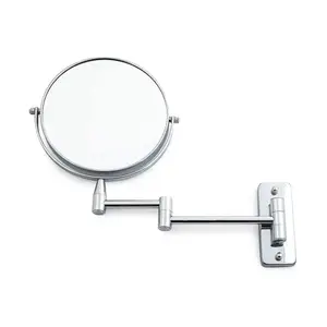 Металлическое раздвижное поворотное зеркало для ванной комнаты