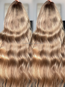 Vente en gros vente en gros 250 densité de luxe brut femmes colorées brésiliennes cheveux humains HD perruques frontales avec cuticule alingée - Product Image 4