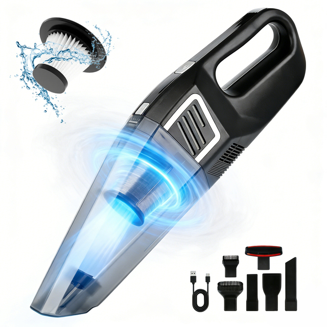Handheld Cordless Vacuum Cleaner with Powerful Motor & Suction, Mini Handheld Vacuum Cleaner for Car Home Office Pet Hair