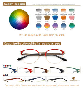 Gafas de Prescripción Metálicas Estilo Retro Ojo de Gato Multicolor, Nuevas Monturas Ópticas para Mujer y Hombre, Listas para Lentes Graduadas, Venta al Por Mayor - Product Image 6