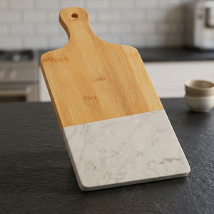 Cuisine en gros épais grand blanc en vrac rond personnalisé personnalisé koa noyer noir bois d'acacia planche à découper en bambou avec poignée - Product Image 4
