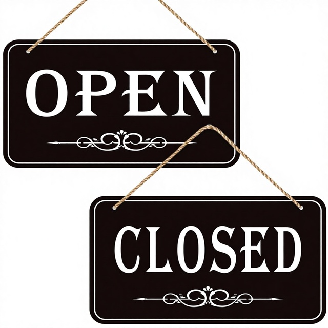 Open/Closed Business Signs 12x6.7 Waterproof Double-Sided Flip Sign Hanging & Ceiling Mount for Restaurants Bars Shops-China