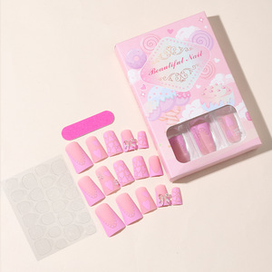 Puntas de uñas impresas a mano, extensión de <span class=keywords><strong>gel</strong></span> suave curvada, puntas de Arte de uñas postizas artificiales, cubierta completa, <span class=keywords><strong>pies</strong></span> de pato, prensa en las uñas - Product Image 5