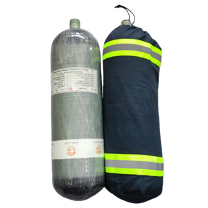 <span class=keywords><strong>AYON</strong></span> 6,8L FR Baumwolle Marineblau/Orange Luftzylinder-Tragetasche mit Reflektorstreifen zum Tragen und Schützen des Tanks - Product Image 3