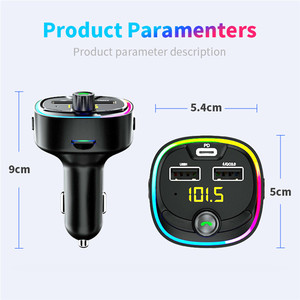 BT08D QC3.0 PD USB chargeur rapide transmetteur FM mains libres <span class=keywords><strong>voiture</strong></span> Charge Radio Audio compatible sans fil <span class=keywords><strong>voiture</strong></span> cerf-volant lumière LED MP3 - Product Image 2