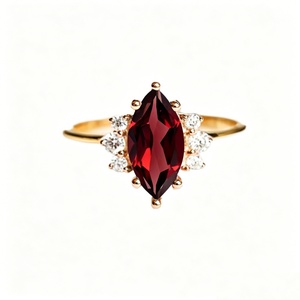Anillo de Laboratorio con Rubí en Oro de 18K, Engaste de Una Sola Piedra, Joyería Fina para Regalo de Boda o Compromiso - Product Image 1