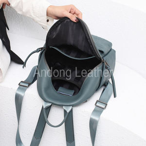 Mochilas de cuero Andong para mujer, mochila clásica de cuero vacuno genuino, sencilla y a la moda. - Product Image 5