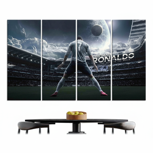 Impression sur toile de Cristiano Ronaldo : chef-d'œuvre de décoration sportive personnalisée, lot de 4 toiles - Product Image 2