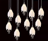 Lustre Magnolia à 10 Têtes, Lampe Décorative Lumineuse, Luminaires Suspendus pour la Décoration de Lieux de Mariage, Lumière Chaude