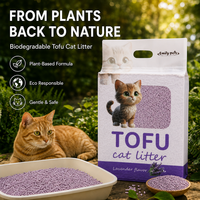 Litière pour chat en tofu double pressée, anti-écrasement, faible poussière, agglomérante, avec contrôle des odeurs, pour conteneurs, programme OEM en vrac