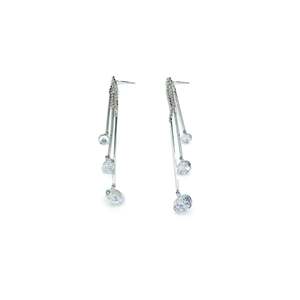 Pendientes de Cristal de Acero Inoxidable 316L con Baño de Oro PVD, Largos y Colgantes con Piedras Transparentes para Mujer, Joyería de Moda - Product Image 1