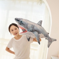 Peluches et marionnettes interactives en forme de requin mignon - Jouet en peluche doux pour enfants, cadeau d'Halloween, peluches personnalisées