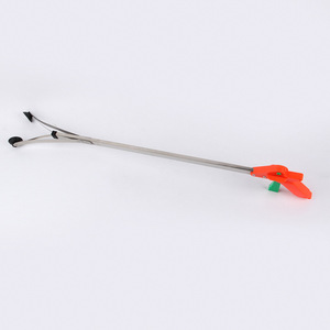 Trash Clip Plastic Handle Stainless Steel Long Handled Manual Pick Up Tool For Factory Hotel Hospital Sanitation - Product Image 2