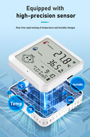 Aikesi AQ-TH Hygromètre numérique d'intérieur, thermomètre, moniteur de température et d'humidité, écran LCD, communication USB, plastique