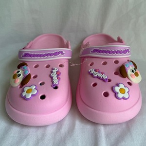 Pink Summer for with Cartoon Charms and Flowers PVC Upper EVA Sole Size 35-40 Breathable Women's <b>Clogs</b> - Product Image 4